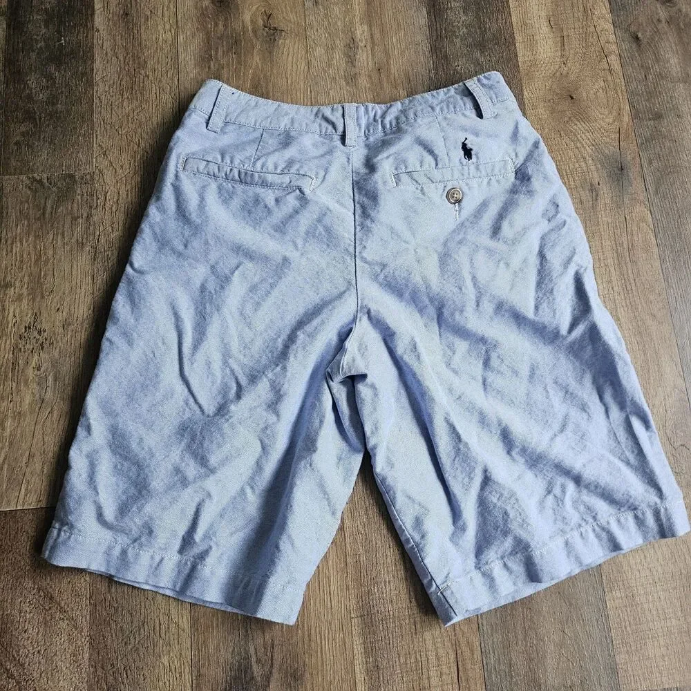 Polo Ralph Lauren Light Blue Oxford Cotton Chino Shorts Youth Size 12 Prep